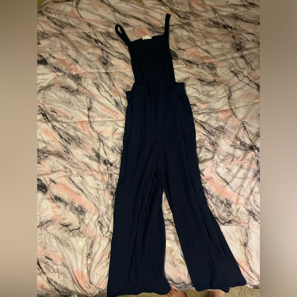 Navy blue comfy overalls